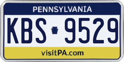 PA license plate KBS9529