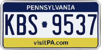 PA license plate KBS9537