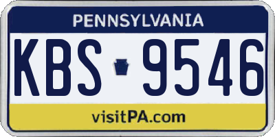 PA license plate KBS9546