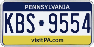 PA license plate KBS9554