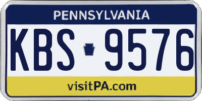 PA license plate KBS9576