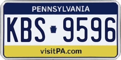 PA license plate KBS9596