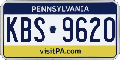 PA license plate KBS9620
