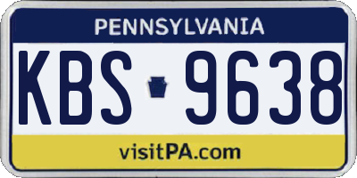 PA license plate KBS9638