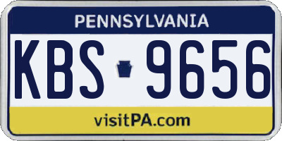 PA license plate KBS9656