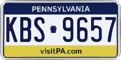 PA license plate KBS9657