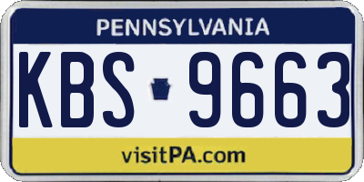 PA license plate KBS9663