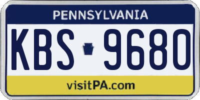 PA license plate KBS9680