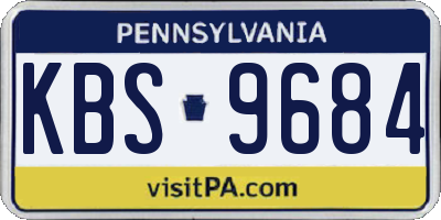 PA license plate KBS9684
