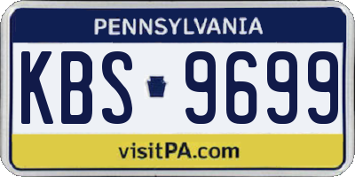 PA license plate KBS9699