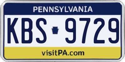 PA license plate KBS9729