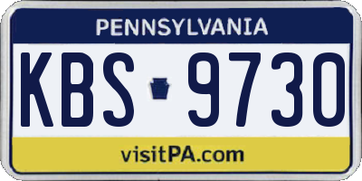 PA license plate KBS9730