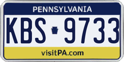 PA license plate KBS9733