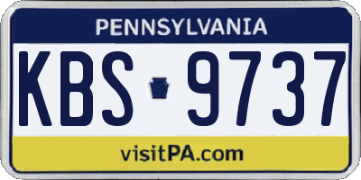 PA license plate KBS9737