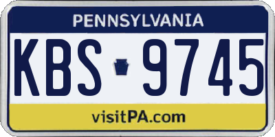 PA license plate KBS9745