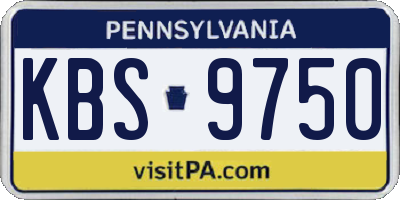 PA license plate KBS9750