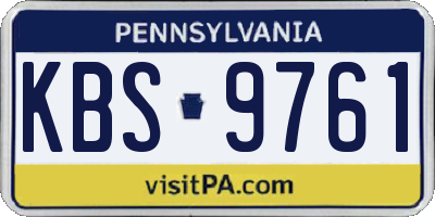 PA license plate KBS9761