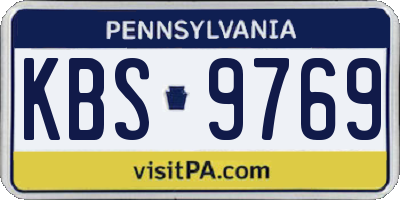 PA license plate KBS9769