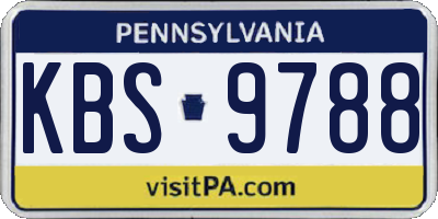 PA license plate KBS9788
