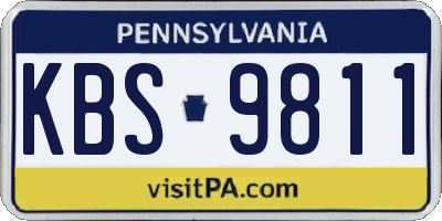 PA license plate KBS9811