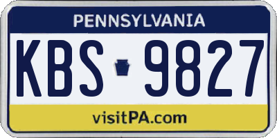 PA license plate KBS9827
