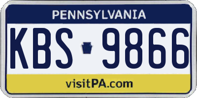 PA license plate KBS9866