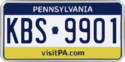 PA license plate KBS9901