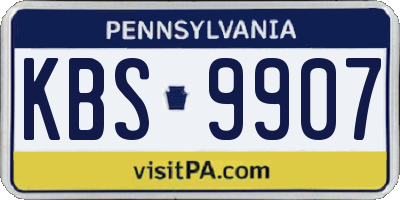 PA license plate KBS9907
