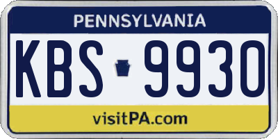 PA license plate KBS9930