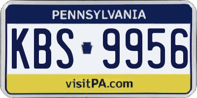 PA license plate KBS9956
