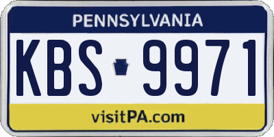 PA license plate KBS9971