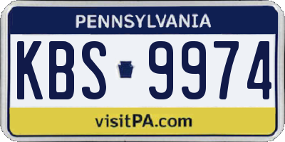 PA license plate KBS9974