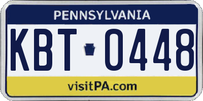 PA license plate KBT0448