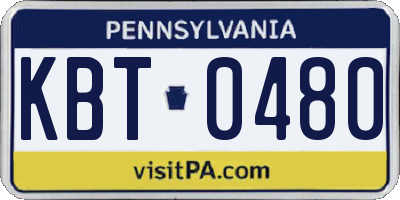 PA license plate KBT0480