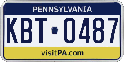 PA license plate KBT0487