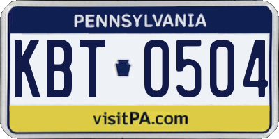 PA license plate KBT0504