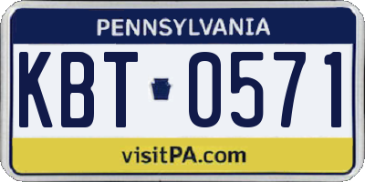 PA license plate KBT0571