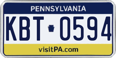 PA license plate KBT0594