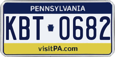 PA license plate KBT0682