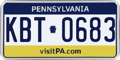 PA license plate KBT0683