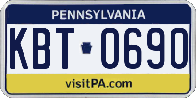 PA license plate KBT0690