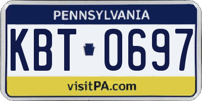 PA license plate KBT0697