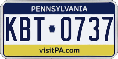 PA license plate KBT0737