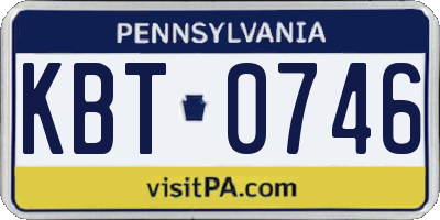 PA license plate KBT0746