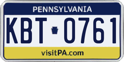PA license plate KBT0761
