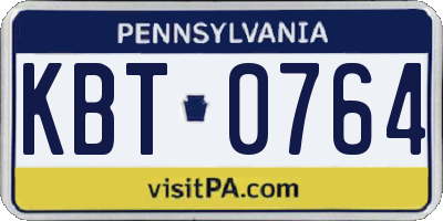 PA license plate KBT0764