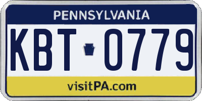 PA license plate KBT0779