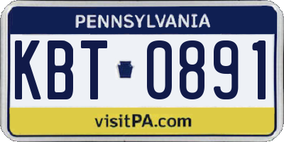 PA license plate KBT0891