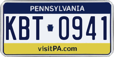 PA license plate KBT0941