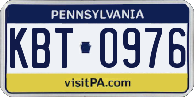 PA license plate KBT0976